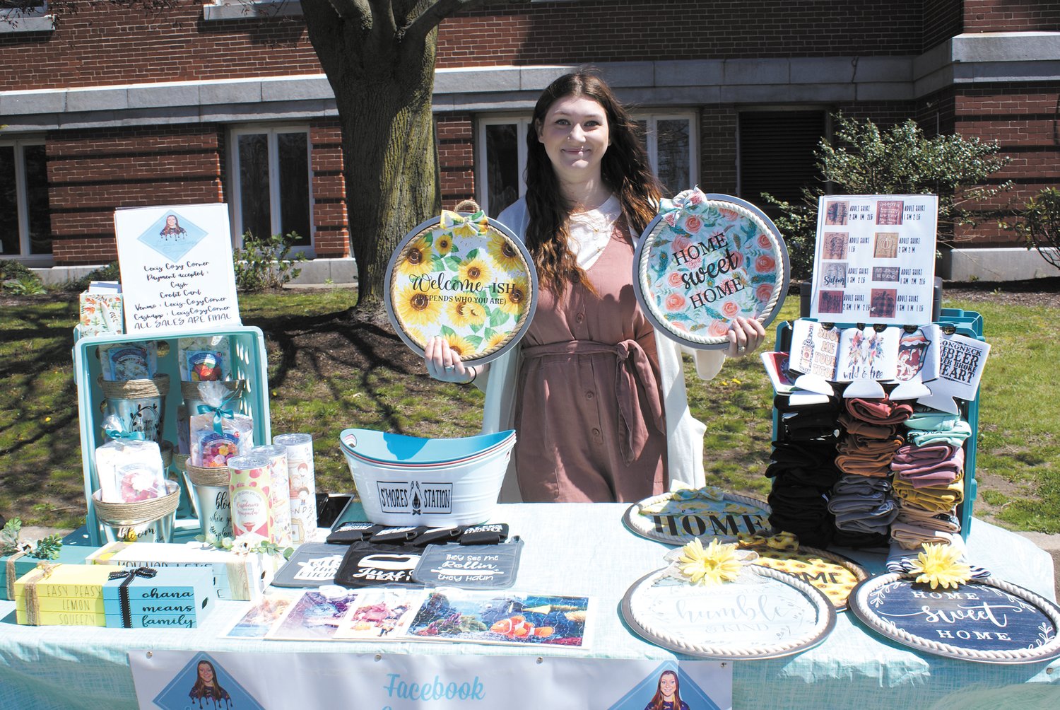 CRAFTS FOR SALE: Lexi Delsignore from Lexi’s Cozy Corner did well selling her handmade crafts at Saturday’s Cranston High School East’s yard sale.